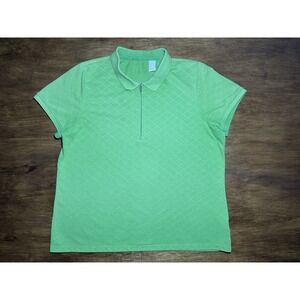 Size XL LizGolf Green Quarter‎ Zip Diamond Texture Polo Shirt